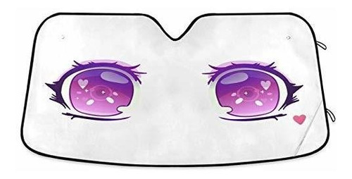 Protector Solar Para Luna Púrpura Anime Kawaii Eyes Car Para