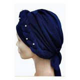 Turbante Oncoestetica Gorro Poppy Trenza Con Perlitas 