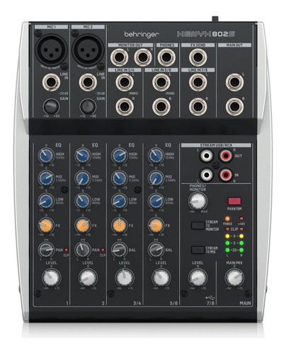 Mesa De Som Behringer Xenyx802 Interface Áudio Usb Integrada