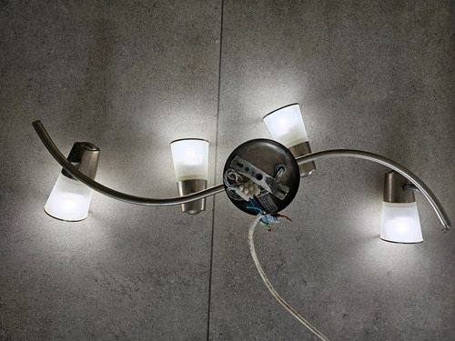 Plafon Aplique Para Techo O Pared Curvo Moderno De 4 Luces 