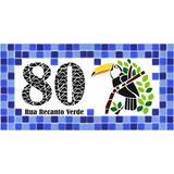 Numero Casa Pastilha Tucano 40x20 Cm (impresso Em Azulejo)