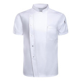 - Chef Coat Jacket Chef Clothing Botón A Presión Uniforme De