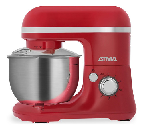 Batidora Planetaria Atma 800w Bowl Acero 4 Lts Roja 6 Vel