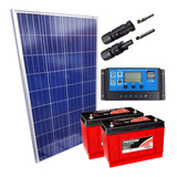 Kit Placa Solar 280w Controlador 10a Lcd Bateria 115ah