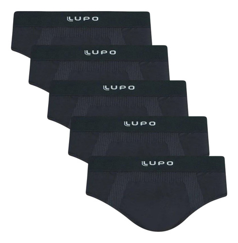 Kit 5 Cuecas Lupo Slip Micromodal Sem Costura 681-001