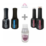 Kit Navi Base +top Coat +2 Color Semi Gel Polish + Removedor