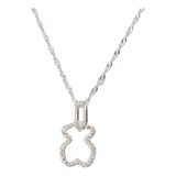 Collar Osito Tous Contorno Circones Plata Italiana Ley 925