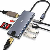 Hub Usb C 8 En 1 Docking Ethernet Hdmi Sd Para Macbook