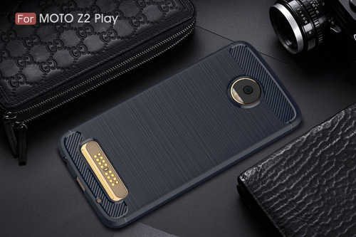 Funda Tpu Antigolpe Fiber Carbon Para Motorola Moto Z2 Play