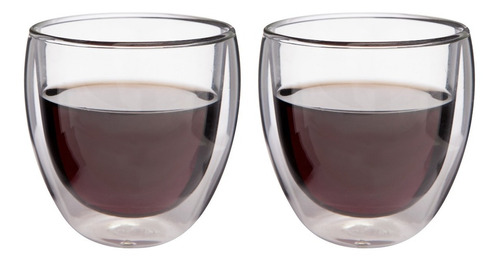 2 Vasos Shot Tinteros Café Espresso Vidrio Térmico Insulado