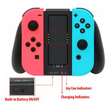 Grip Con Carga Para Joycon Nintendo Switch Oled Neon