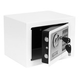 Caja Fuerte Electrónica De Seguridad Codigo Digital Y Llave Color Blanco