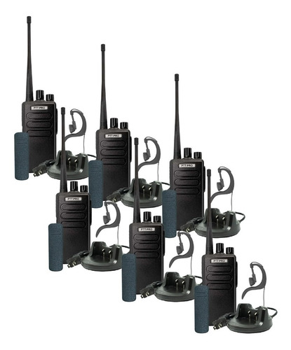 6 Radios Uhf Pro1000 16 Canales Compatible Kenwood Motorola