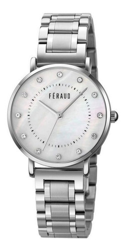 Reloj Feraud Mujer Acero Plateado Piedras Moderno F5561 Lsl