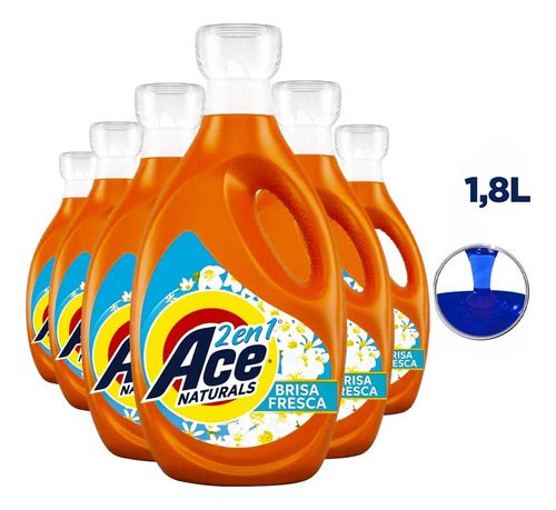 Pack 6 Botellas Detergente Ace Liquido Concentrado 1,8 Lt