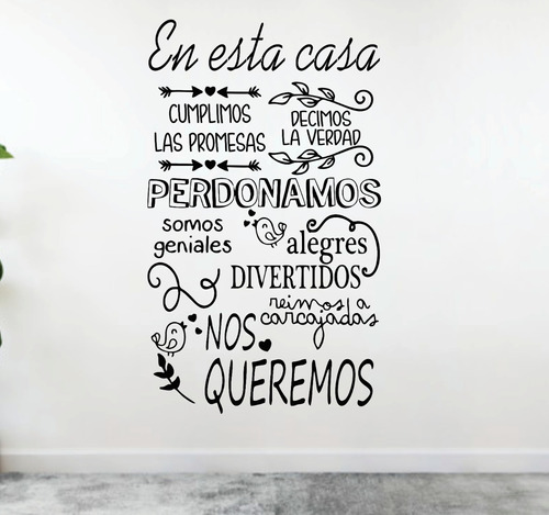 Vinilos Decorativos Pared - En Esta Casa Somos Frase Frases