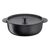 Olla Ovalada Tefal Hierro Fundido 31 Cm + Tapa Tradition Color Negro