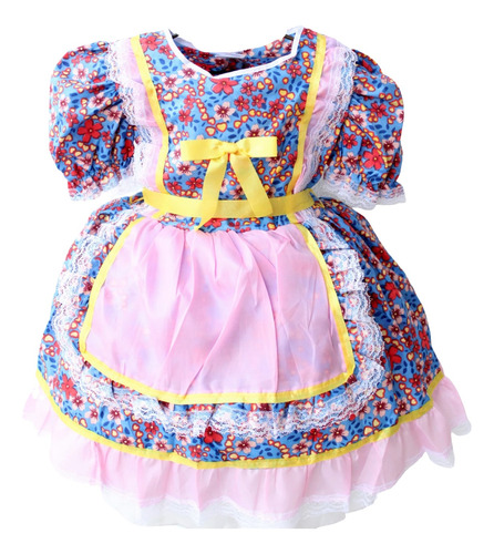 Vestido Infantil Festa Junina Julina Quadrilha Caipira Luxo