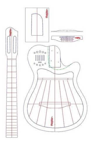 Plantilla Guitarra Godín - Luthier - Mdf 6mm