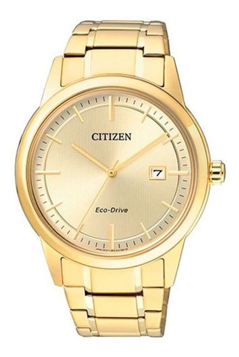 Reloj Citizen Hombre Eco-drive Aw123255p Color De La Malla Dorado Color Del Bisel Dorado Color Del Fondo Dorado