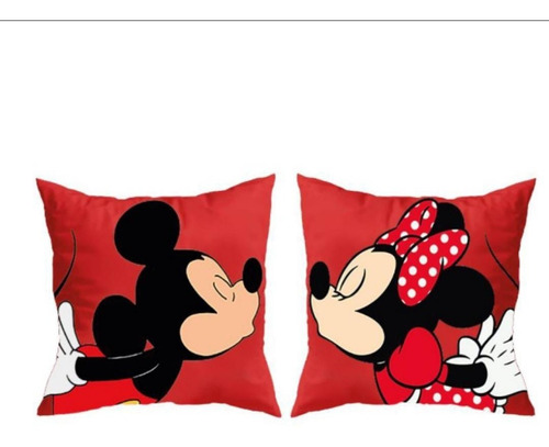 Kit 2 Un. Capas De Almofada Decorativa Amor Mickey E Minnie