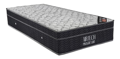 Colchão Airtech Progressive Solteiro (88x188x29) - Ortobom Cor Branco Com Lateral Preta