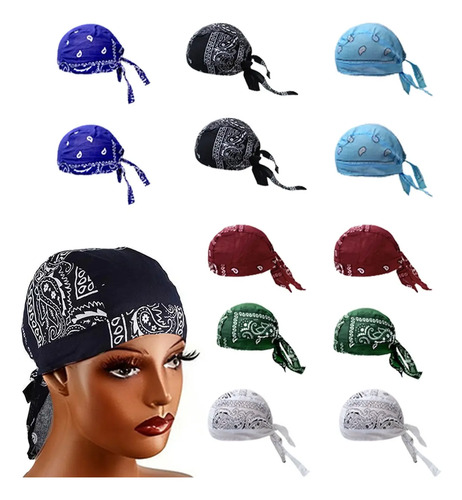 Set De 12 Gorras Durag, Bandana Y Secado Rápido (6 Colores) | MercadoLibre