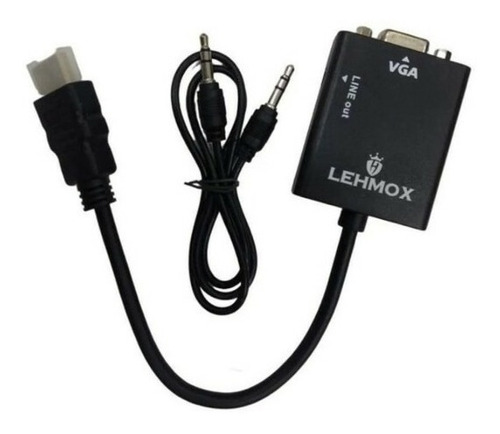 Cabo Conversor Hdmi P/ Vga Pc Xbox Monitor C/ Saída De Áudio