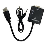 Kit 3 Cabo Conversor Hdmi P/ Vga Monitor C/ Saída De Áudio