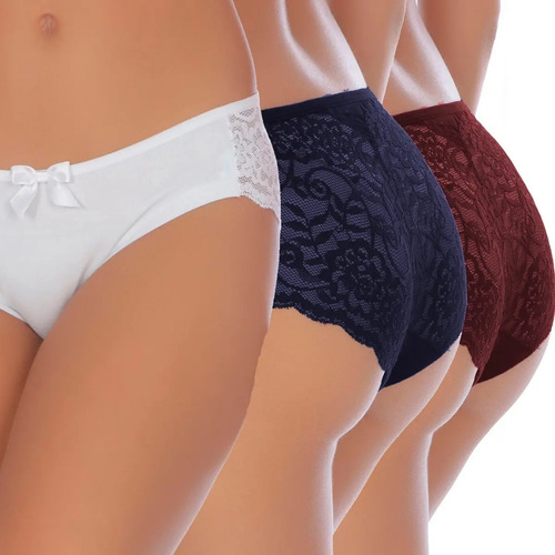 Set De 3 Boxers Cacheteros De Encaje Trasero  Comodidad 622 | Meses sin interés