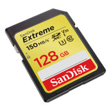 Cartao Sandisk Sdxc Extreme Sd U3 Ultrahd 4k 150mb/s 128gb