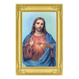 Vinilos Efecto Marco Cuadro Sagrado Corazon Jesus - 1.50mx1m