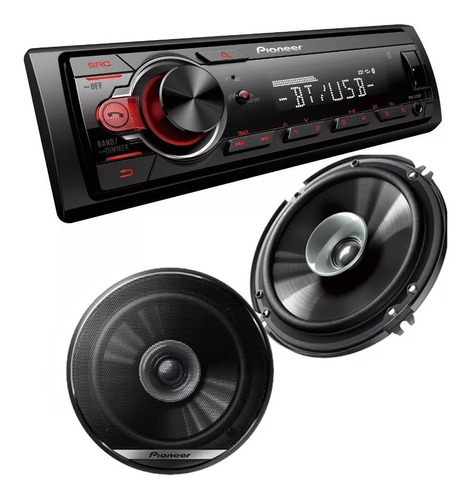 Auto Estéreo Pioneer Mvh-s215bt Bluethooth Con Bocinas 6.5