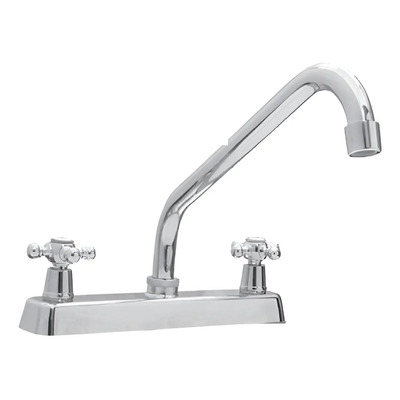 Llave Mezcladora Metalflu Fregadero 2 Agujeros Zamack Brillante | MercadoLibre