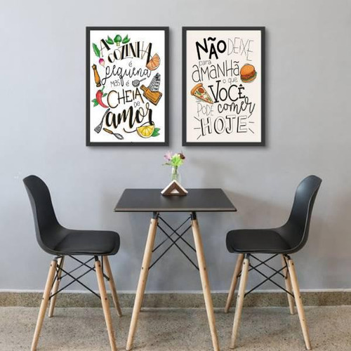 Kit 02 Quadros Decorativos Frases Cozinha Humor