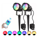 Lamparas Leds Para Jardin Luz Remoto 20 Modos Rgb 2 Pzas 15w