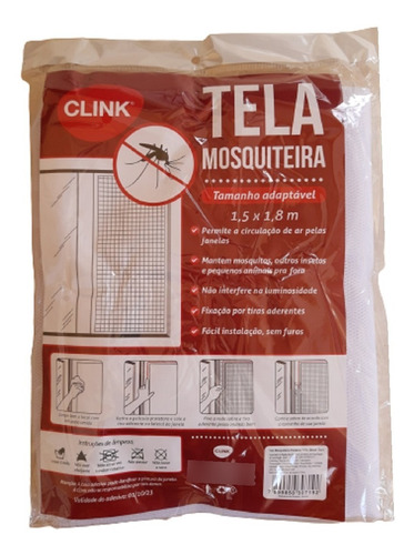 Tela Mosquiteira Anti-inseto Com Velcro E Adesivo 1,50x1,80