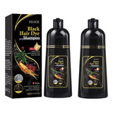  Champús Instantáneos Para Teñir El Cabello Negro De 200 Ml