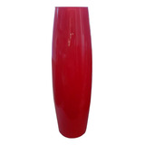 Vaso Vidro Oriental Grande Alto Ø17x55cm Vermelho Decoração