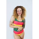 Body Maiô Estampado Raveup Bandeira Reggae Jamaica