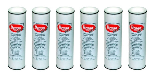 6 ( Seis ) Unidades Filtro De Repuesto Original Para Purificador De Agua Drago Aprobado Anmat Distribuidor Oficial Drago