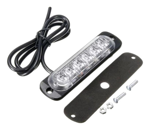 Barra Luz Led Estroboscópica Emergencia Auto 6 Led Rojo