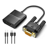 Convertidor Vga A Hdmi Con Audio Hasta 1080p Cable De 0.5m