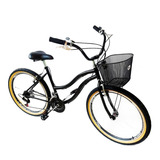 Bicicleta Aro 26 Beach Aro Aero Freio Alumínio 18v E Cesta 