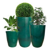 Kit 3 Vasos Para Plantas Decorativo Polietileno N1 N2 N3