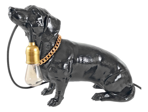 Lámpara Perro Salchicha Velador Deco 27 Cm Varios Colores