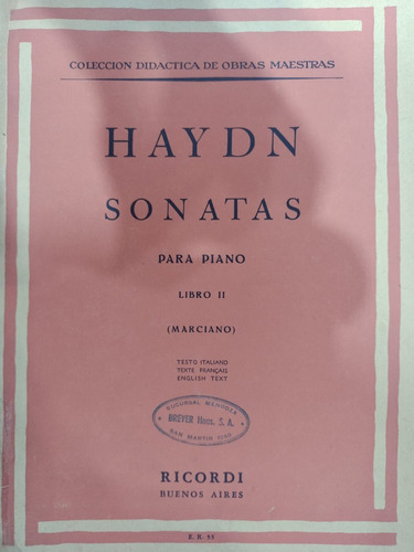 J Haydn Sonatas P/ Piano Libro 2 Sonatas 11 A 20 Marciano#38