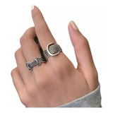 Anillo Ajustable Fivela Cinturón Trançada Retro Para Hombre