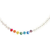 Collar Mujer Cristal De Roca Lgbt 7 Chakras De Plata 925