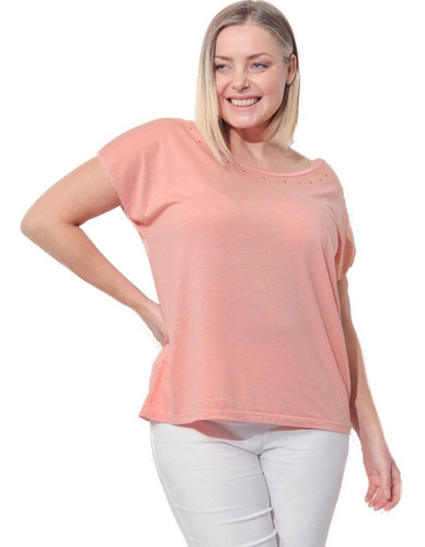 Remera Lisa Mujer Con Tachas Dama Curvy Calidad! Kierouno